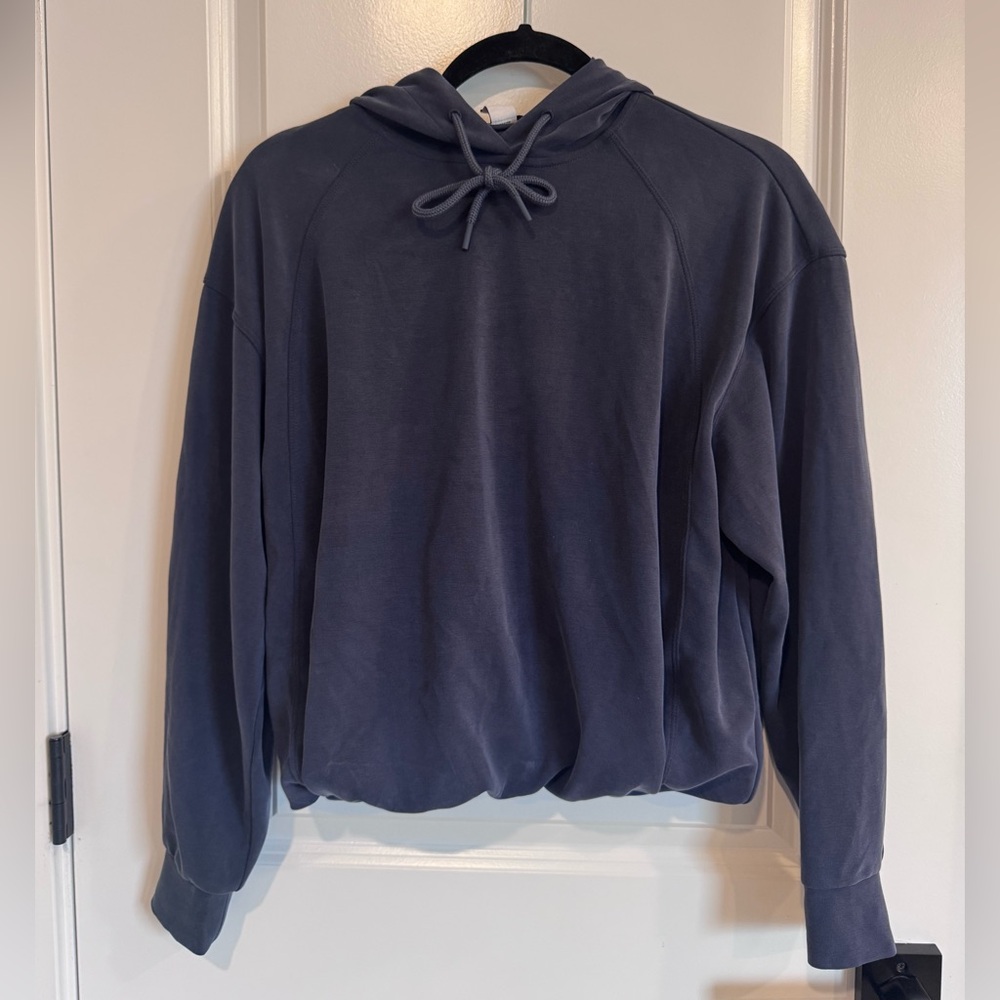 Athleta Navy Cropped at the Waste Hoodie